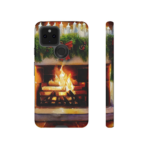 Candles on the Hearth Decorated for Christmas - Impact Resistant Phone Case Google Pixel 5 5G Matte
